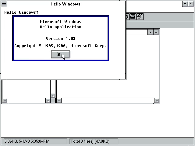 HELLO on Windows 3.1