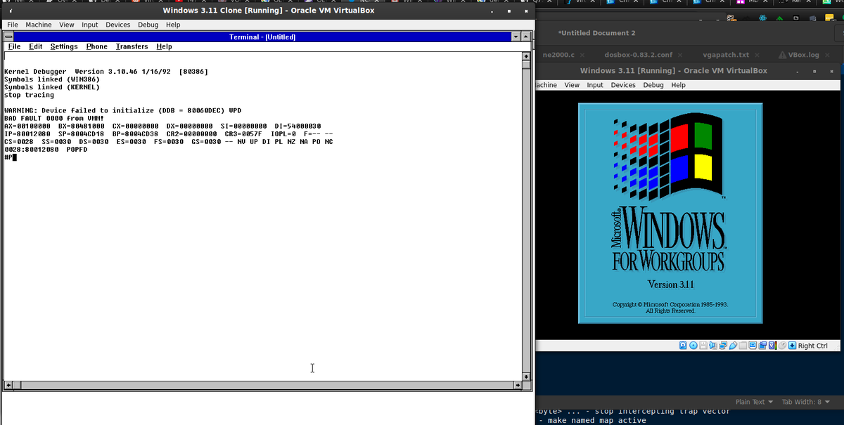 side-by-side windows debugging